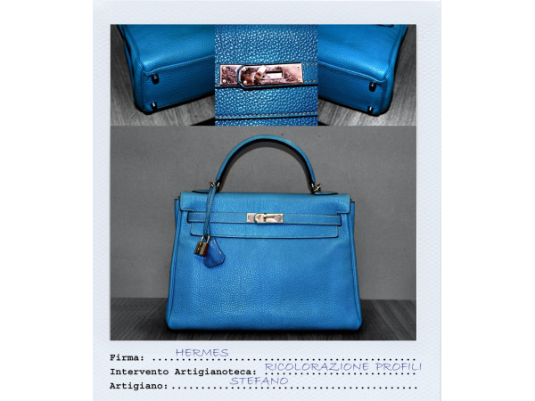 Ricolorazioni profili borsa Hermès