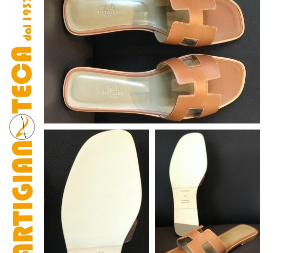 Sandali Hermès con modello suola SILK crema