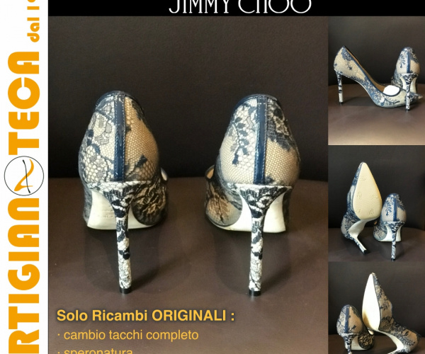 Jimmy Choo con modello suola TEQUILGEMMA chiara - cambio tacchi - speronatura