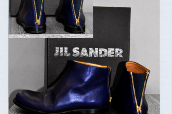 JIL SANDER: modifica di queste splendide calzature aggiungendo fisso un elastico sul tallone mantenendo la cerniera… esteticamente un capolavoro!