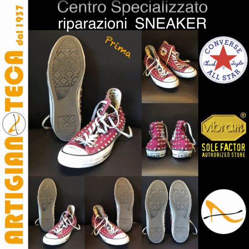 Personalizzazione convers all star con suole vibram urban trek Sneaker Artigianoteca